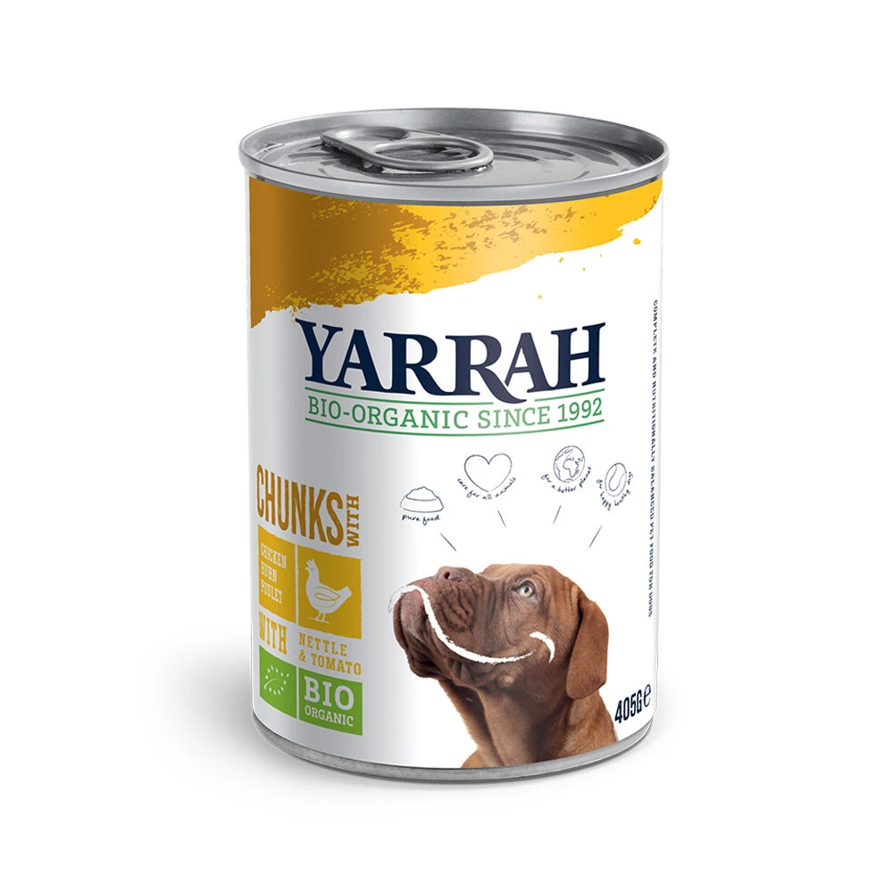 Yarrah - Natvoer Hond Blik Chunks Met Kip Bio 9 Yarrah - Natvoer Hond Blik Chunks Met Kip Bio - Afbeelding 9
