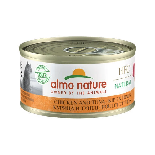 Almo Nature HFC 70 Natural Kattenvoer - Blik - Kip En Tonijn - Afbeelding 2