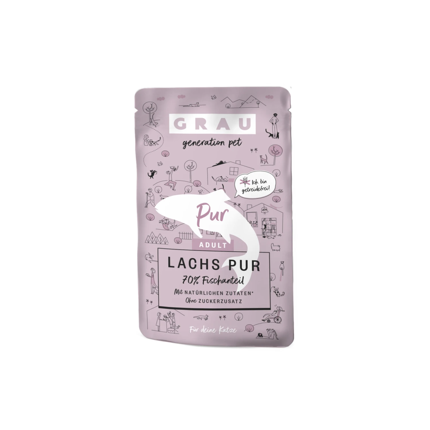 Grau Adult Puur Kattenvoer - Zalm - Pouch 2 Grau Adult Puur Kattenvoer - Zalm - Pouch - Afbeelding 2