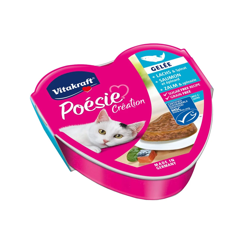 Vitakraft Poésie Zalm & Spinazie In Gelei 2 Vitakraft Poésie Zalm & Spinazie In Gelei - Afbeelding 2